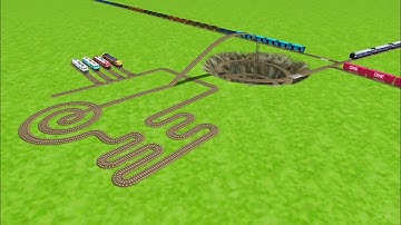 ALL REALISTIC EXPRESS TRAINS PASSING FOR BUMPY RAILROAD TRACKS ZIG ZAG TRACKS/ TRAIN RAILROAD