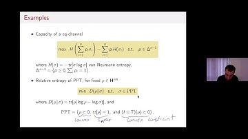 QIP2021 Tutorial: Convex optimization and quantum information theory (Hamza Fawzi)