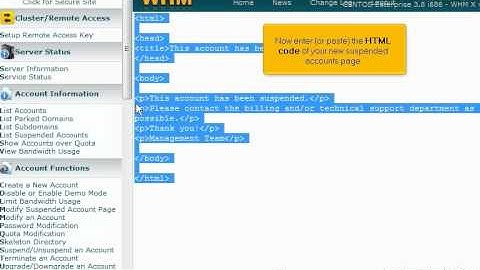 How to modify suspended accounts page in WHM - WHM Tutorials