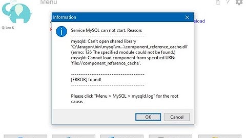 Fix Error Laragon: Service MySQL can not start. Reason...
