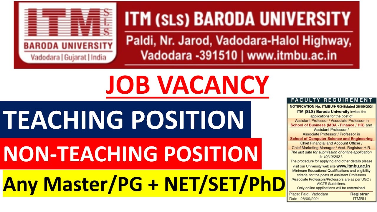 Job Vacancy In ITM University ITM University Teaching And Non job-vacancy-in-itm-university-itm-university-teaching-and-non