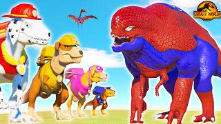 Patrol Team Dinosaurs vs Distortus Rex, I-REX, T-REX battles in Jurassic 🦖 JURASSIC WORLD EVOLUTION