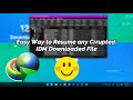 Easy Way To Resume Corrupted IDM Downloading File