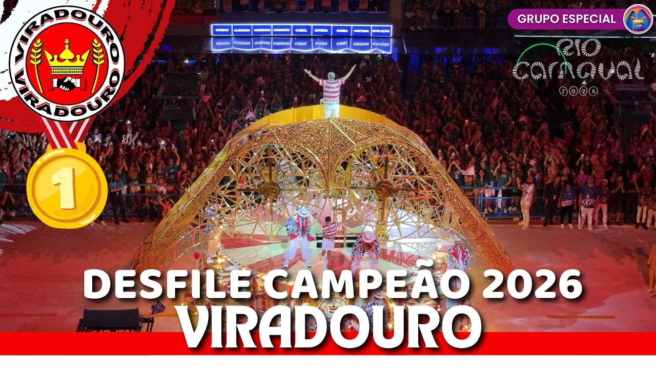 VIRADOURO 2026 | DESFILE CAMPEÃO COMPLETO NA SAPUCAÍ (VISÃO DA ARQUIBANCADA)