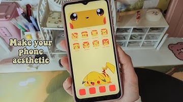 Make your android phone aesthetic / Pokemon (Pikachu) Theme (How to customize ios16 on android phone