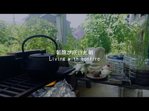 朝顔が咲いた朝 summer has come【縁側ソロキャンプ】solo camp at yard｜ナチュラルライフ｜natural lifestyle ｜環境音｜ASMR