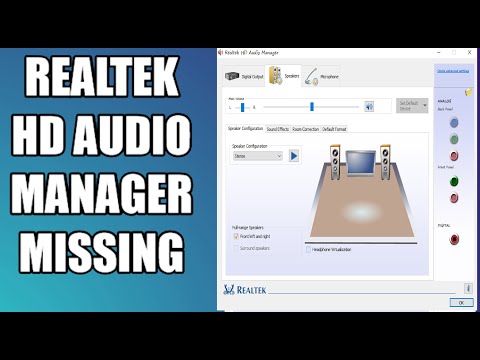 Realtek audio manager missing 100 working solution for all windows windows audio realtek