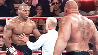 هذا ما يحدث عندما يتقاتل , اسطورة الملاكمة مايك تايسون , ضد ,وحش المصارعة ,بروك ليسنر | قتال لا يصدق