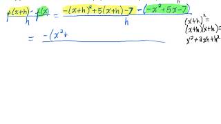 Finding the h Version of a Difference Quotient for a Quadratic Function