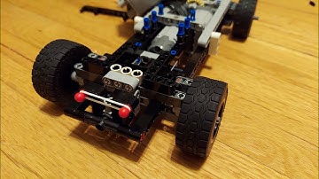 Lego Technic RC Car with M motor Return to Center Steering - MOC - No Servo