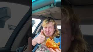 Hot Blonde eats burger in car from Halal Burgers in liberty township Ohio #mulletreview #cincinnati Content