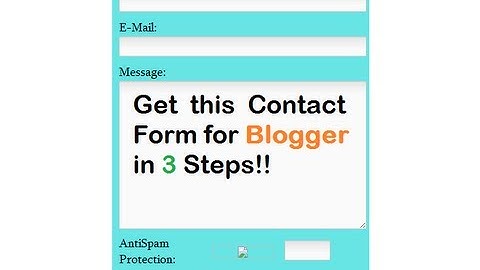 How to create a Contact form in Blogger Blog in 3 steps