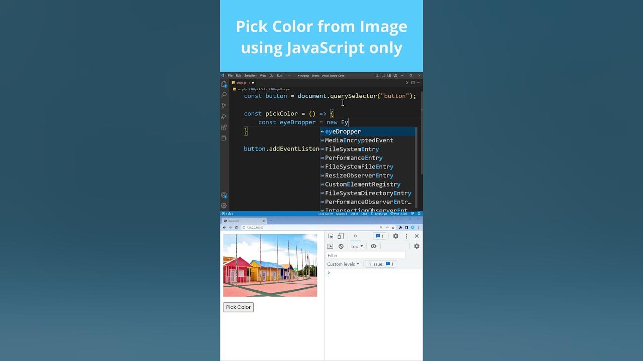 Pick Color From Image in JavaScript | Color Picker #coding - YouTube