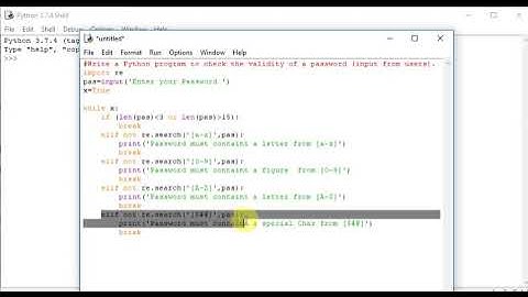 Python program to check the validity of a password