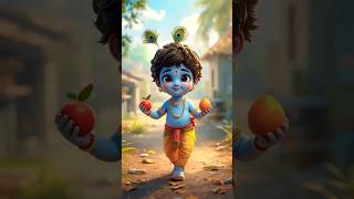 #krishna Little Krishna and the Fruit Seller 🍎|| Divine Miracle Story💫 #shorts
