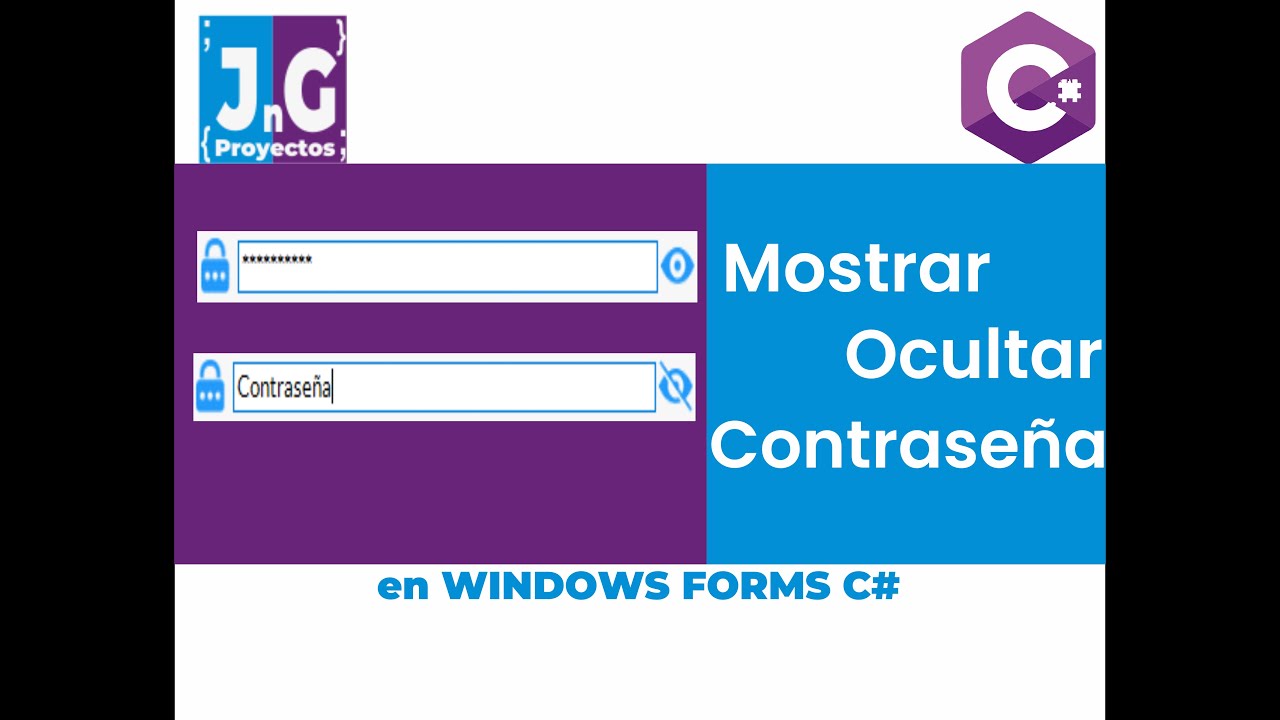Mostrar/Ocultar Texto - Contraseña - C# Windows Forms | no audio