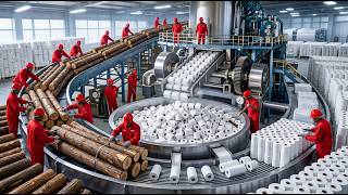 Inside a Mega Paper Factory — How Wood Becomes Toilet Paper (Full Process)