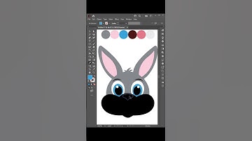 3D Rabbit Character Design in Illustrator #tutorial #shorts