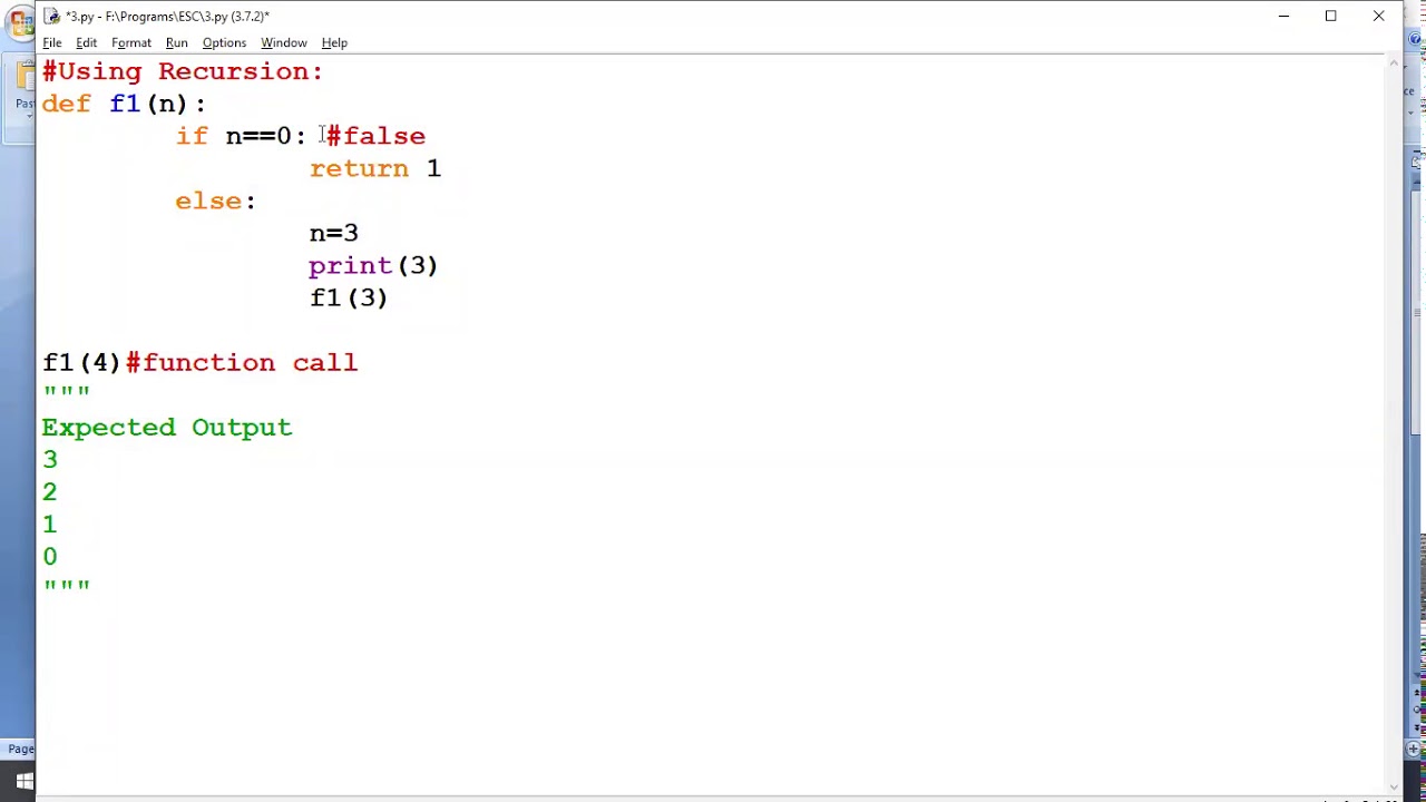 Recursion Example program - YouTube