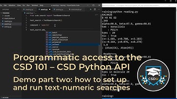 Tutorial 2 of CSDU “Programmatic access to the CSD 101 – CSD Python API”: text-numeric searches