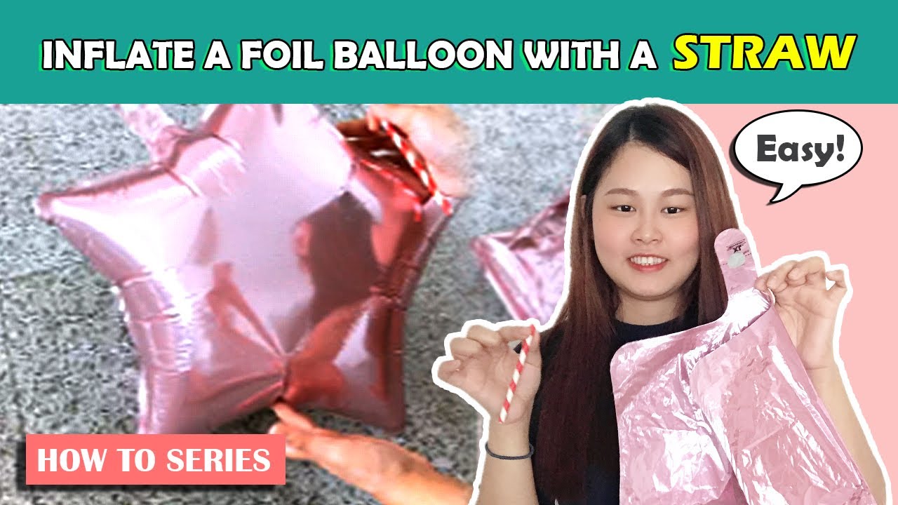 How to Inflate & Deflate a Foil Balloon, with a drinking straw | How-To & DIY Tutorial by GF How To Inflate Foil Balloons With Straw