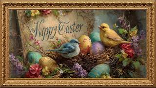 Happy Easter! Charming Bird Nest Scene with Colourful Eggs | TV Art Wallpaper screenshot 4