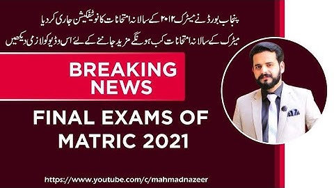 Final Matric Exams 2021