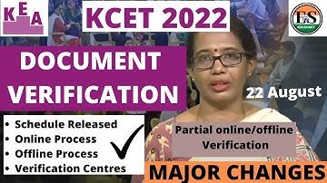 KCET 2022// Document Verification // Complete Details // Big changes // #KEA #KCET #edusumit