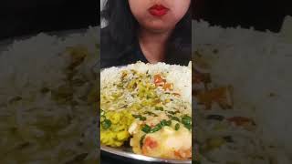 palak dal+chawal+baigun bhaja+different types of Bharta ?? mukbang eatingshow asmr