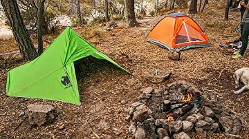 BEST Tarp Camping Shelter || EASY Tarp Tent Setup