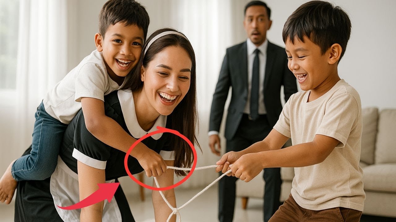 Miliarder tiba-tiba pulang | tercengang melihat pembantunya bermain berkuda dengan putranya