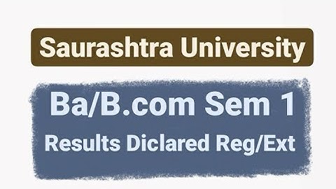 Saurashtra University Results | ug student | Sem 1