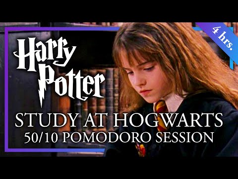 STUDY AT HOGWARTS - 50/10 Long Pomodoro Session - Harry Potter ASMR