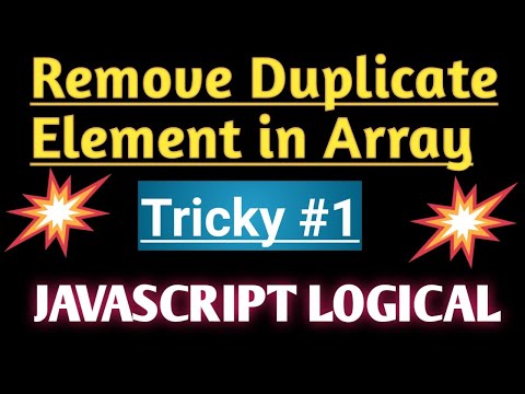 How to Remove Duplicate Elements from an Array in JavaScript ||Javascript Logical Interview Question
