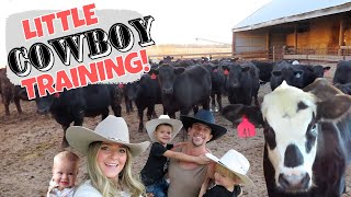Roshek Boys Cowboy Training! KIDS EXPLORE COWS/TOYS/RODEO/FARM/TRACTOR