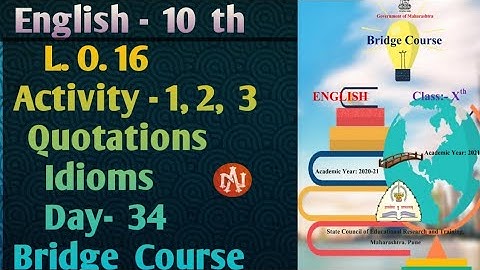Std.10 English Bridge Course | L.O.- 16 Activities No. 1, 2, 3 | Explained by Narayani Tech Academy