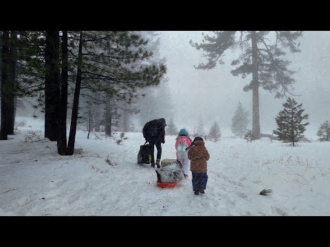Overnight Tent Camping in the Snow with Strong Wind | ASMR + Calm Music| Winter Camping | Vlog