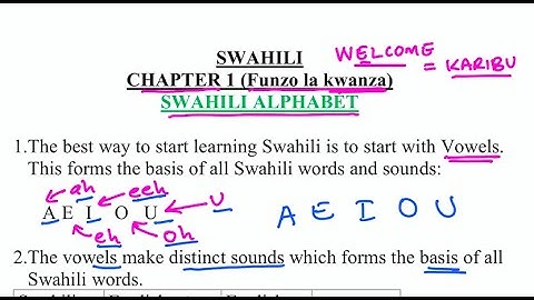Swahili For English Speakers  - Chapter 1