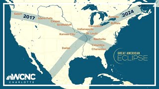Comparing the 2017 and 2024 solar eclipses