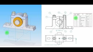 Plummer Block Final Assembly & Drawing Solid Edge V20 (Kannada)