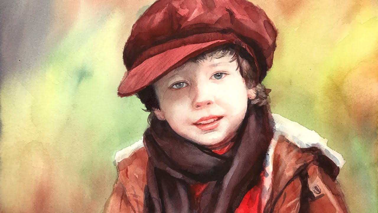 Portrait #125 - Watercolor Painting of a Boy - YouTube