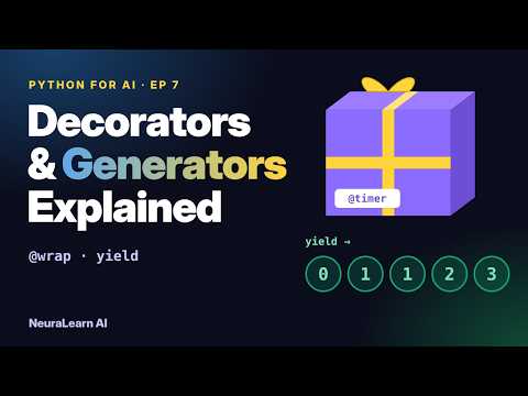 Python Decorators & Generators Explained (@decorator, yield) | Python for AI Ep 7