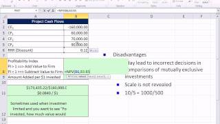 ACCTG 455: Excel Finance Class 77: Investment Criteria: Profitability Index