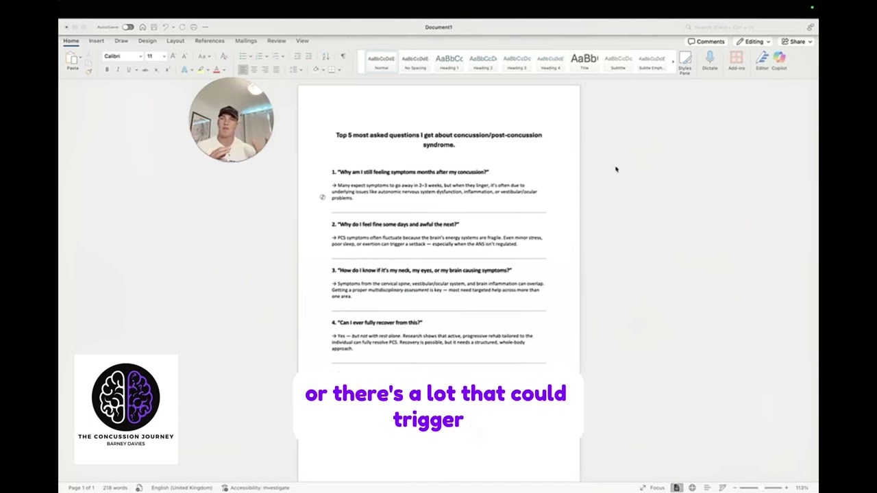 5 most asked questions about Post Concussion Syndrome.