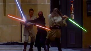 Qui-Gon Jinn &amp; Obi-Wan Kenobi vs Darth Maul [4K] - Star Wars: The Phantom Menace