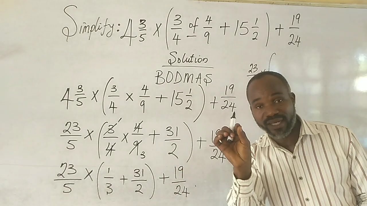 How to solve a chain of fractions using BODMAS Simplification