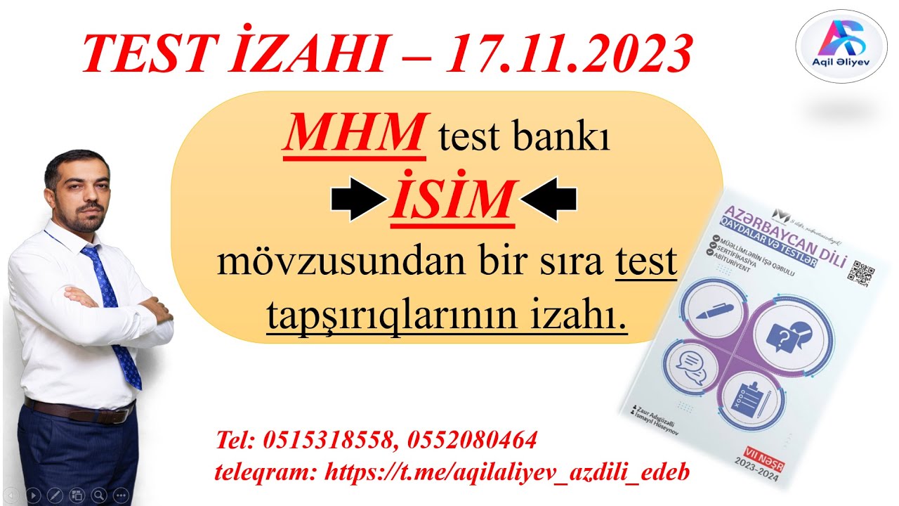 TEST İZAHI. İSİM. MHM test bankı. #miq #abituriyent #azdili #sertifikasiya #buraxilisimtahani