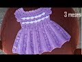 Delicado VESTIDO BEBE a CROCHET (GANCHILLO) tutorial paso a paso, facil y rapido