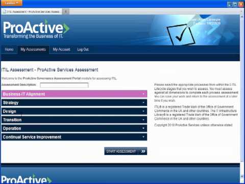 Governance Assessment Portal Demonstration