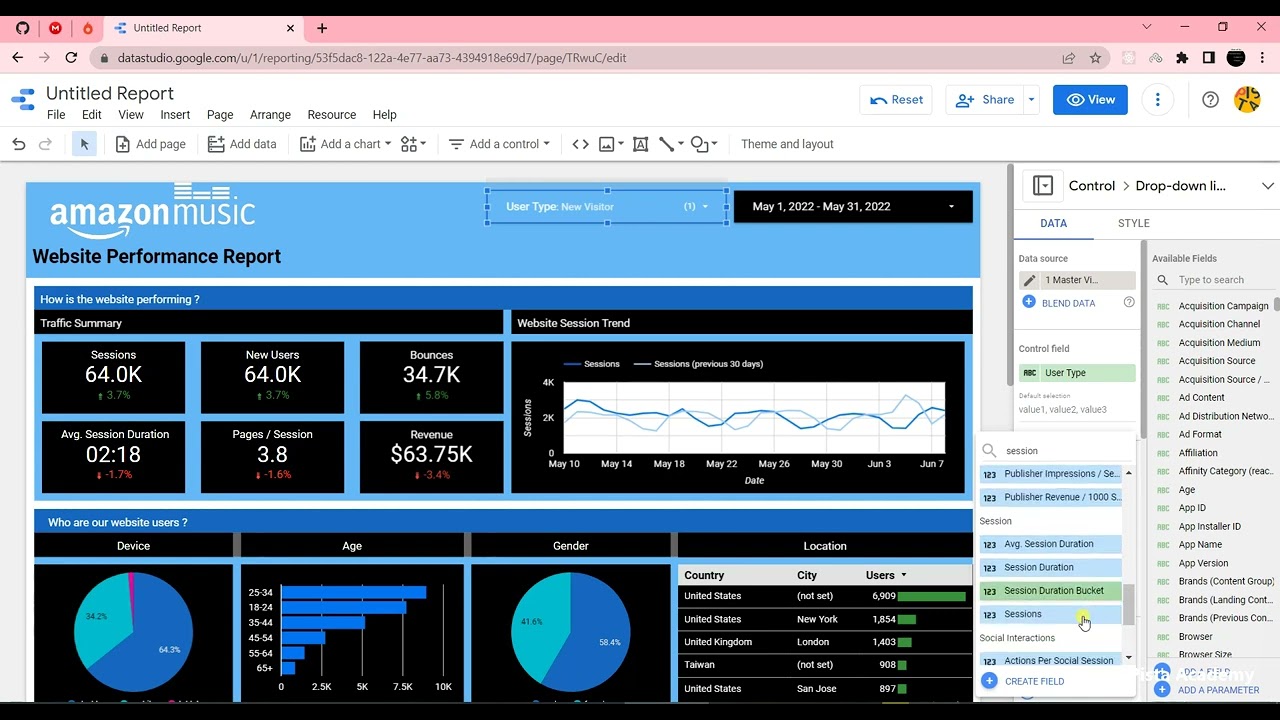 Google Data Studio - جلسه سیزدهم